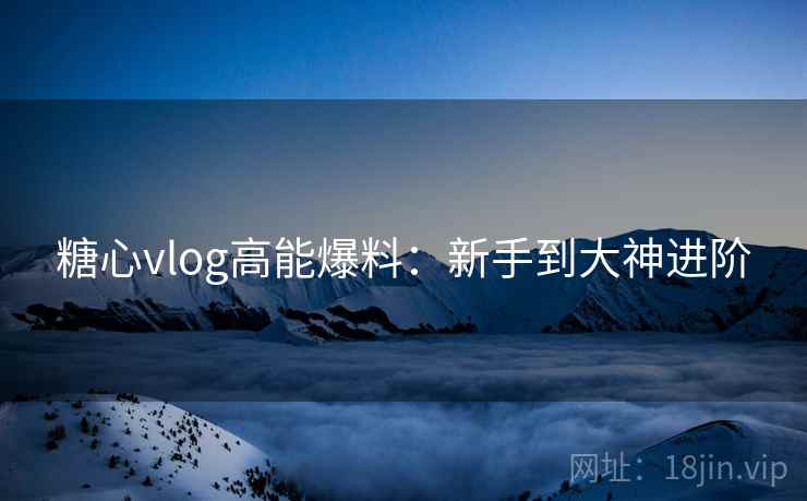 糖心vlog高能爆料：新手到大神进阶